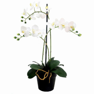 Artificial Orchid White Luxury (62cm)