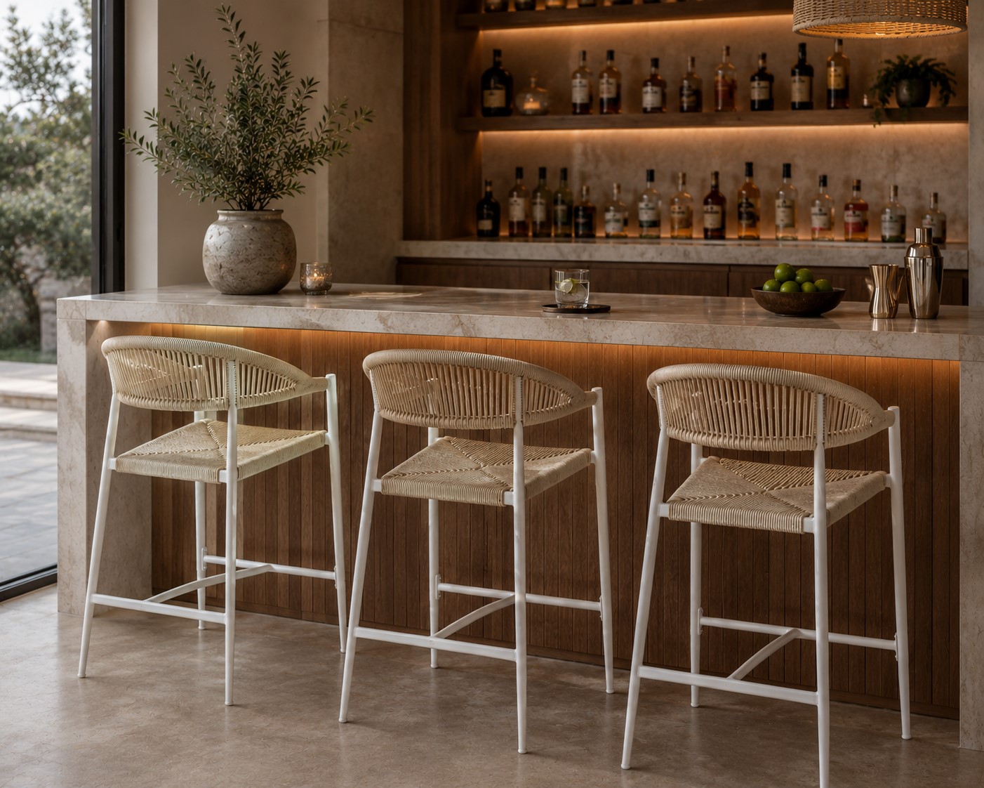 Bar Chair - Rope - Beige & White - Image 3